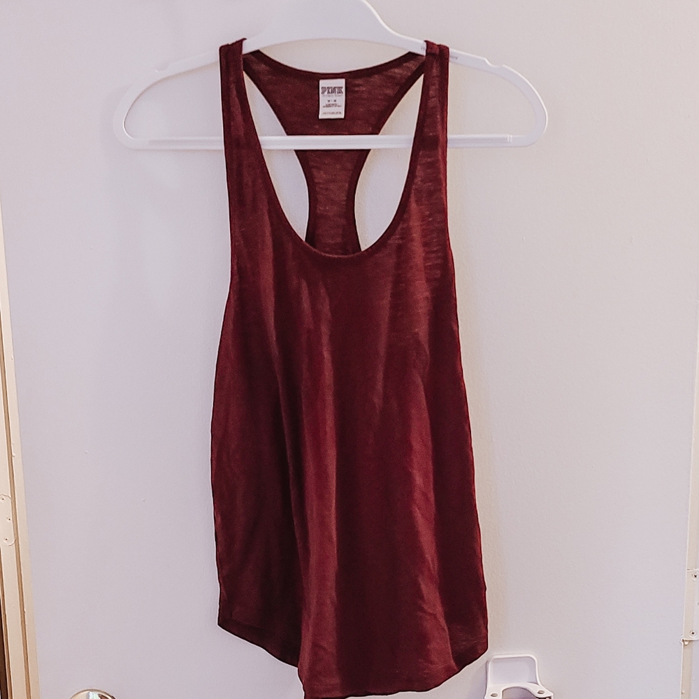 Victoria Secret PINK Maroon Racerback Tank Top